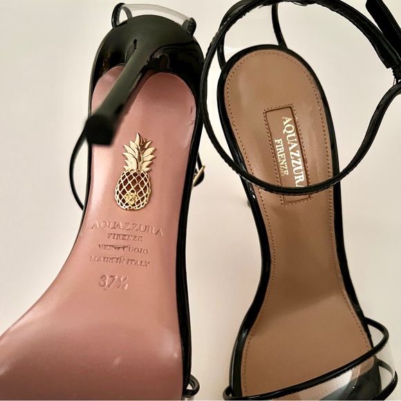 AQUAZZURA Minimalist 105 Patent PVC Heels in Black - Picture 15 of 16